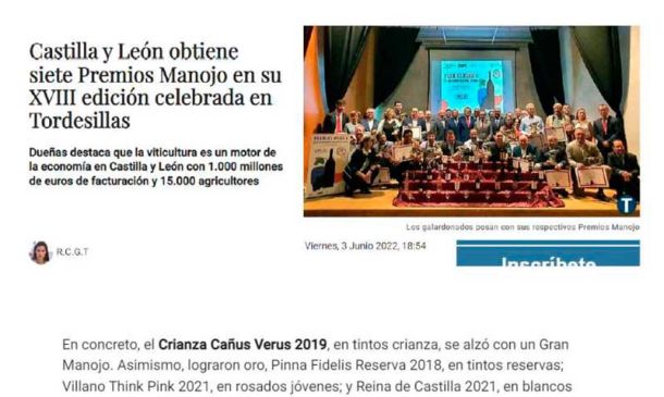 Castilla y León obtiene siete Premios Manojo en su XVIII edición celebrada en Tordesillas